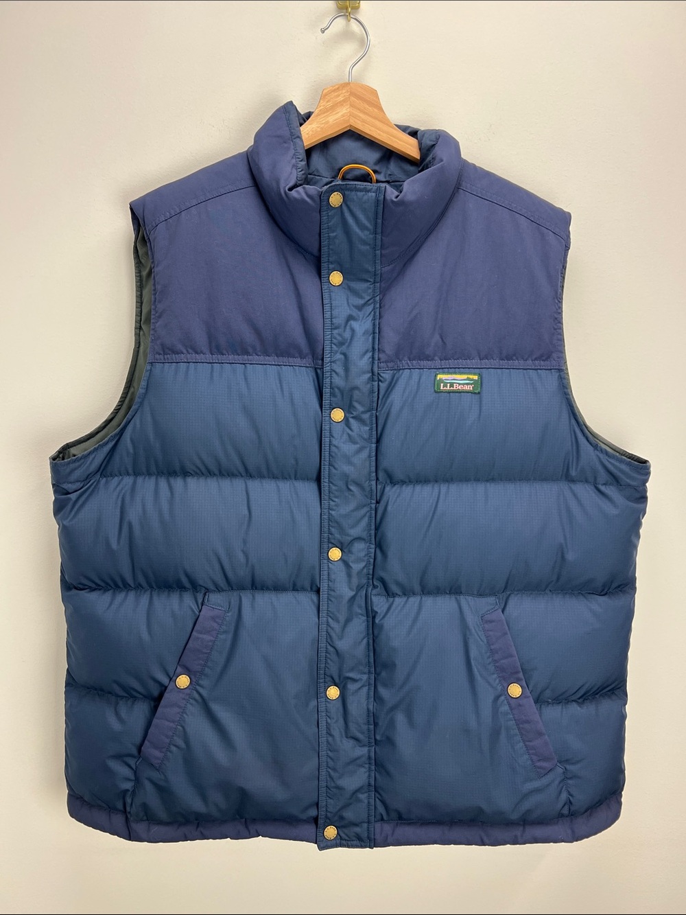 L.L. Bean Mens Mountain Classic Down Vest Puffer Navy Blue XXL Warm Gorpcore